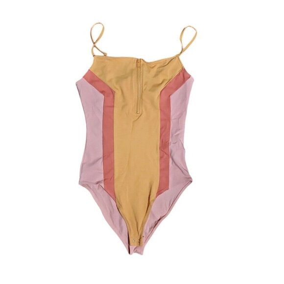 NWT NEW FOREVER 21 Orange Pink Sleeveless Body Suit Womens Size M Medium - Picture 1 of 5